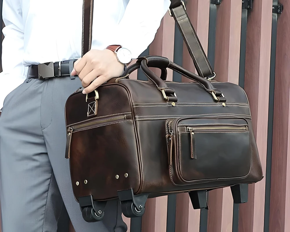leather garment bag carry on