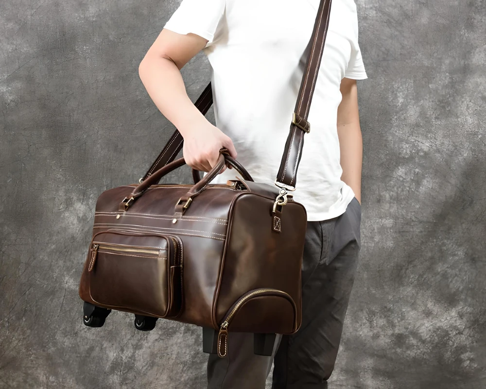 carry on leather bag