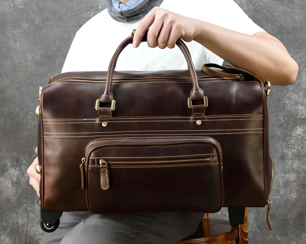 carry on leather bag